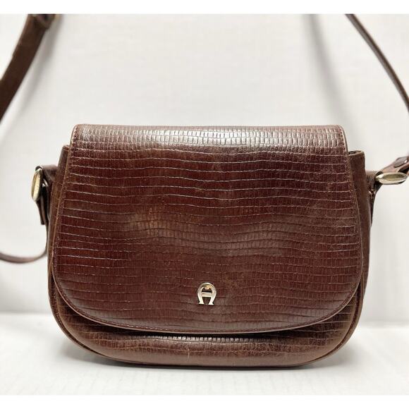 Vintage Etienne Aigner Saddle Bag 60s 70s RARE Calf Leather 8.5x7" Genuine Retro - Picture 1 of 12
